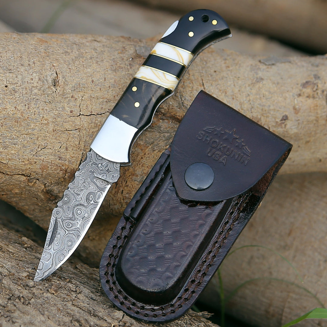 Premium Damascus Folding Knives for Outdoor Adventures