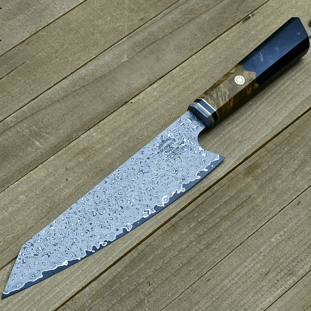 Aurora Chef knives - Aurora Japanese Chef Knife with Olive Burl Wood &amp; Resin Composite Handle - Shokunin USA