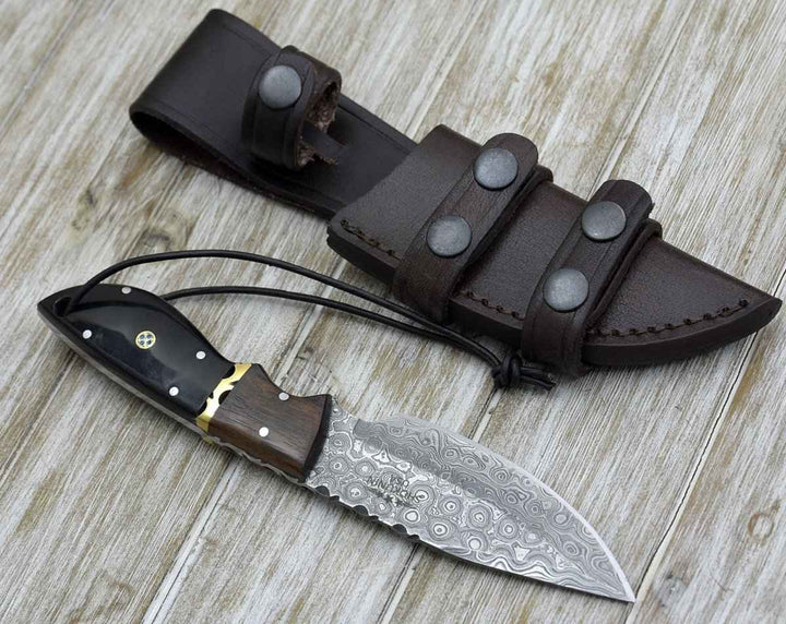 4.5 inch skinning knife with rosewood handle - Oathkeeper Deer Skinning Knife with Horn &amp; Rosewood Handle - Shokunin USA