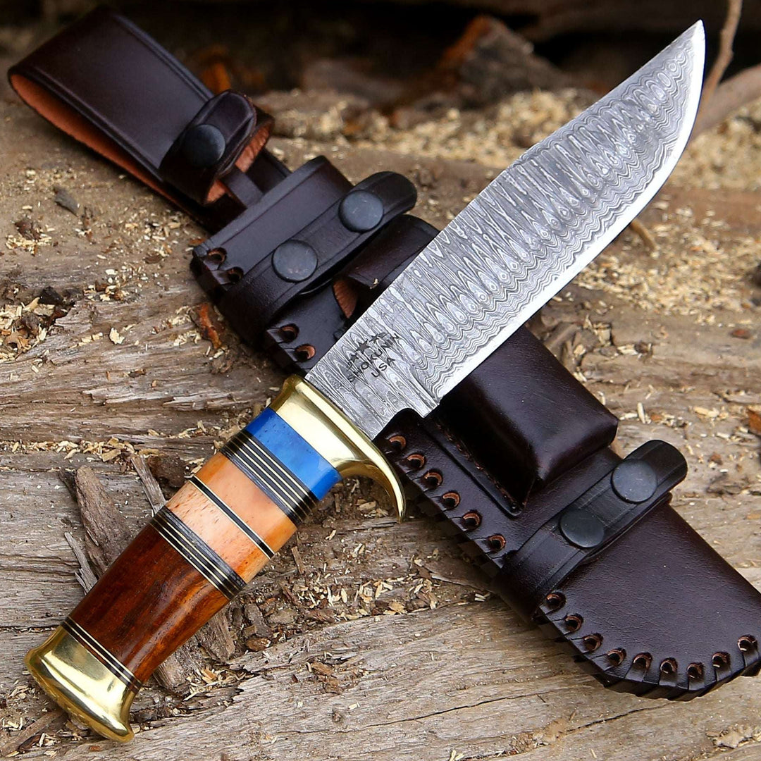 Skywalker Bowie Knife with Bone &amp; Wood Composite Handle