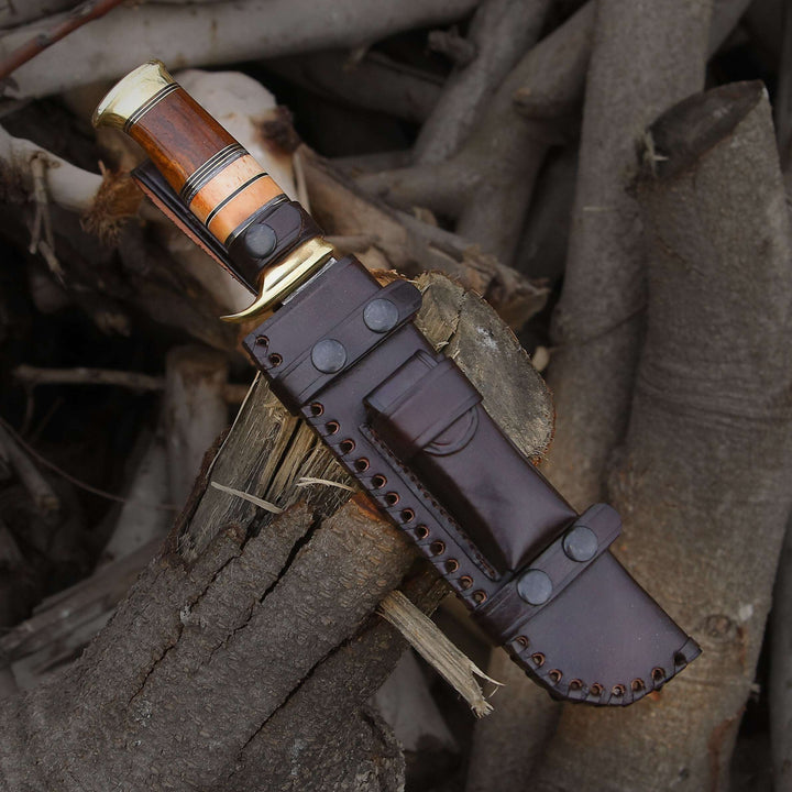 Custom Hunting Knife - Skywalker Custom Hunting Knife with Bone & Wood Composite Handle - Shokunin USA