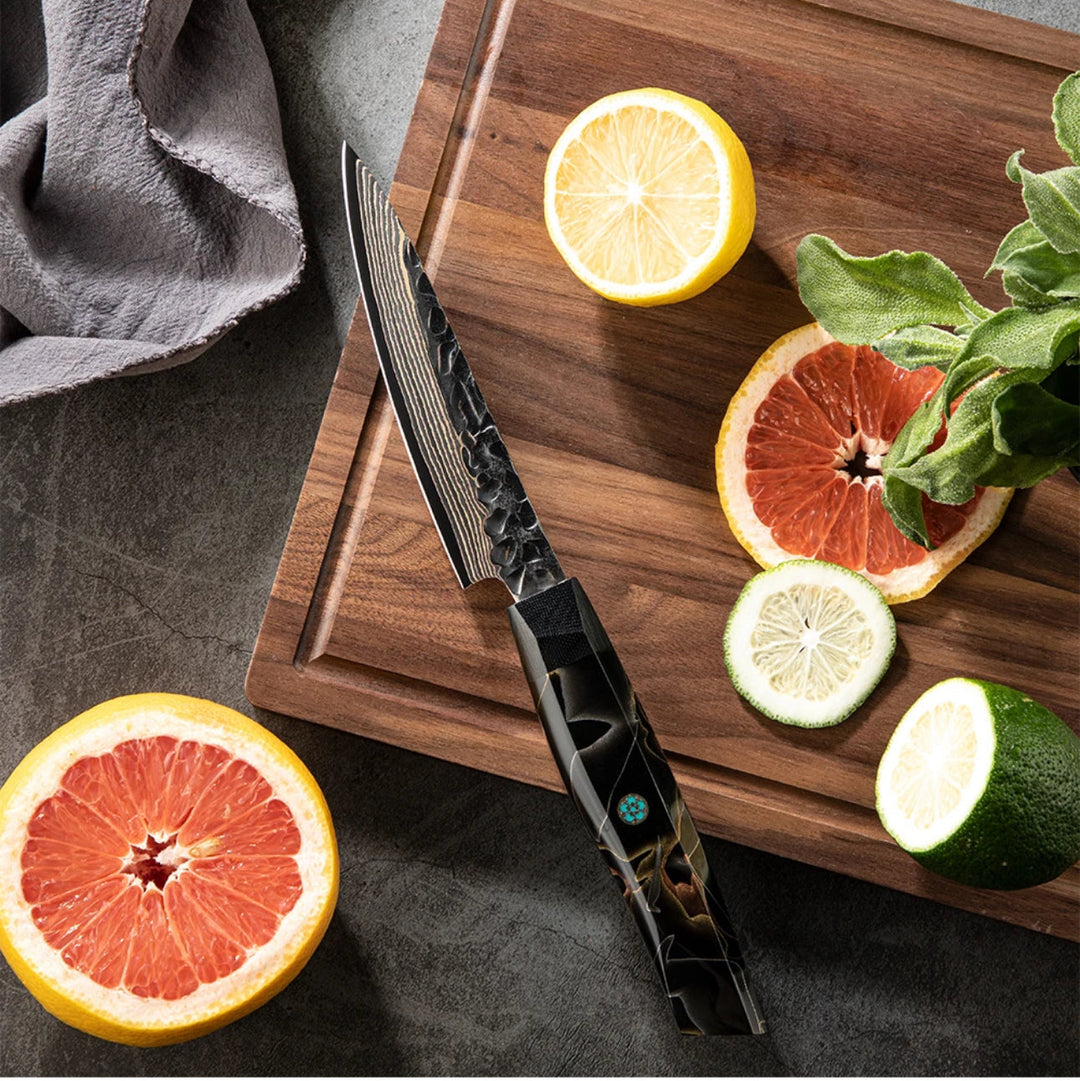 Majestic Copper Handle - Majestic Japanese Copper Damascus Chef Knife with Rare Raffir Noble Handle Handle - Shokunin USA