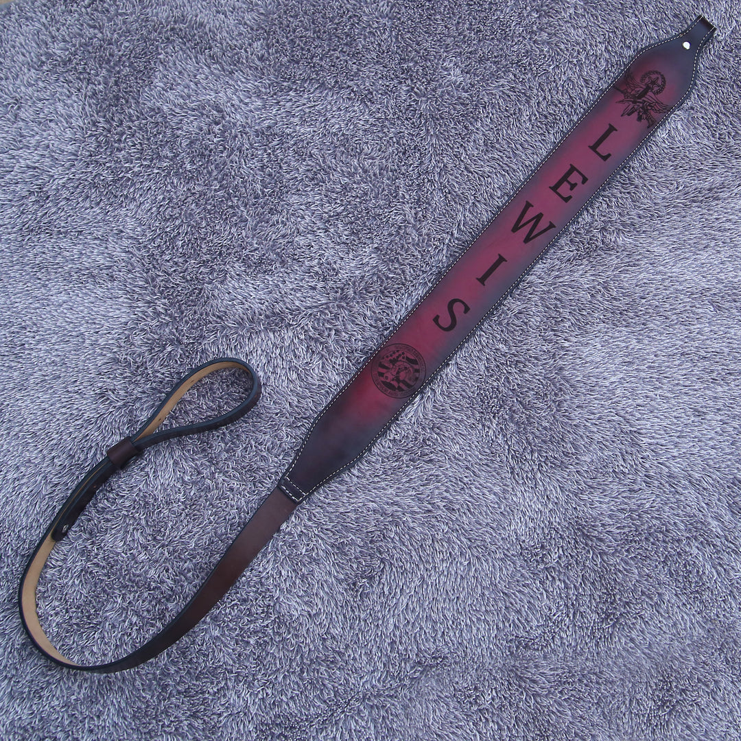 Leather Sling - Handmade Tooled Custom Leather Sling - Personalized - Shokunin USA