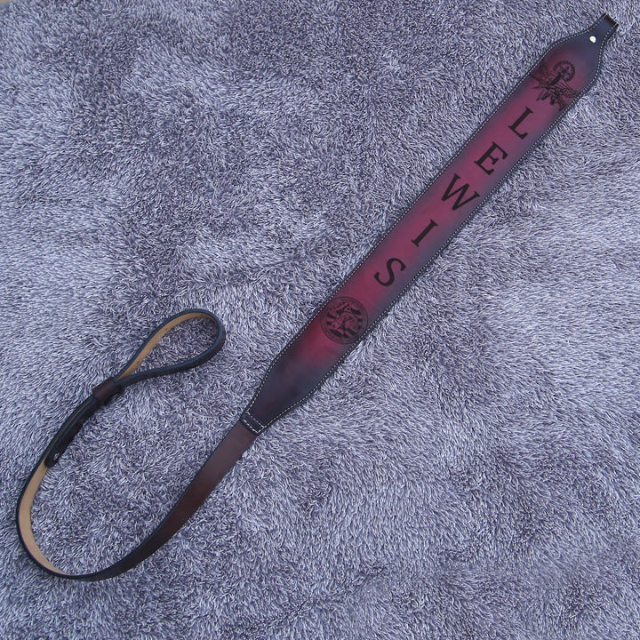 Leather Sling - Handmade Tooled Custom Leather Sling - Personalized - Shokunin USA