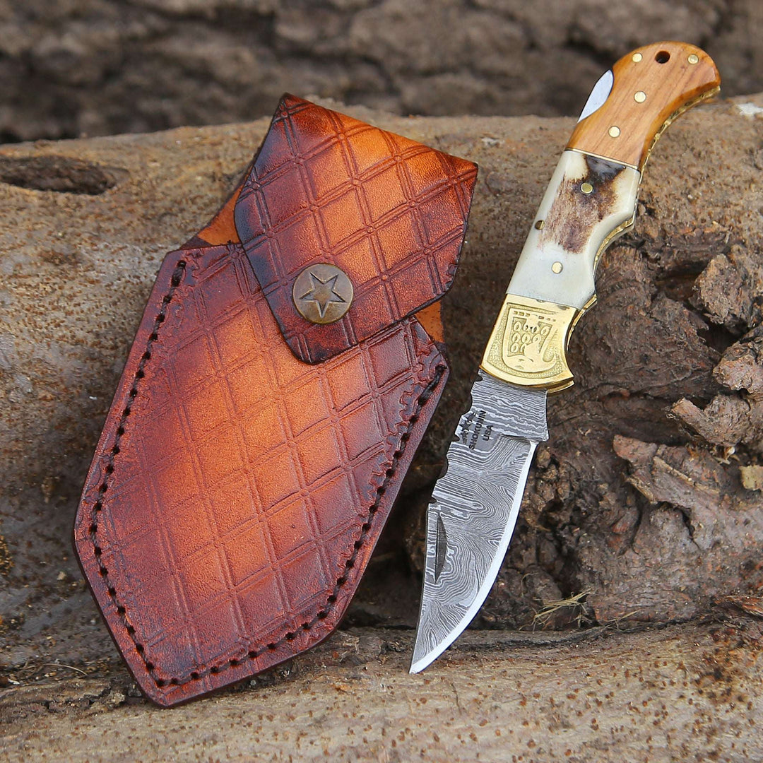 Navaja de bolsillo Echo Utility con mango de asta y palisandro