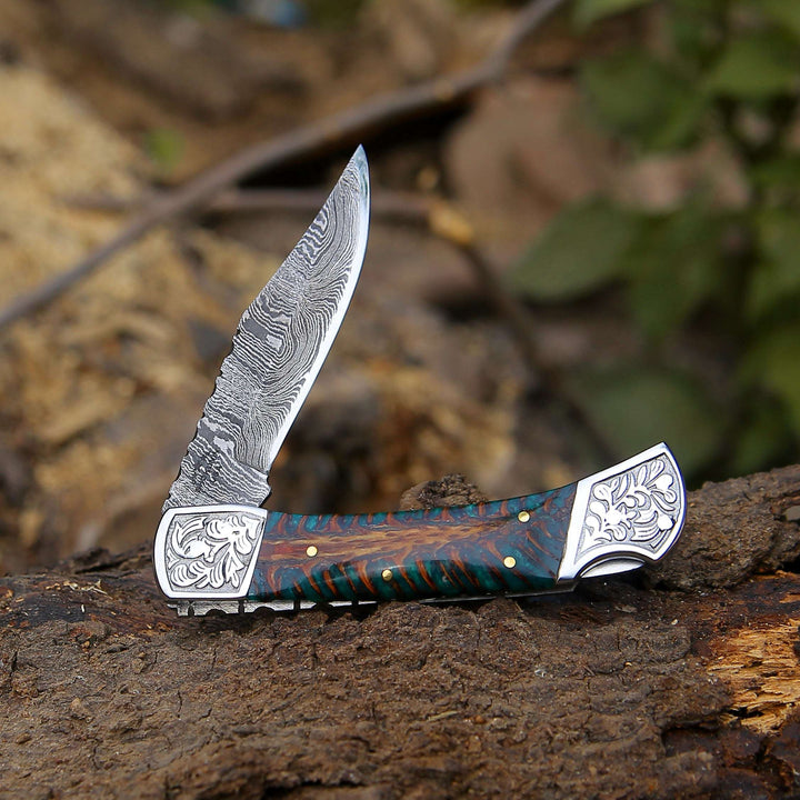 Folding Pocket Knife - Striker Pocket Knife with Pine Cone Handle - Shokunin USA