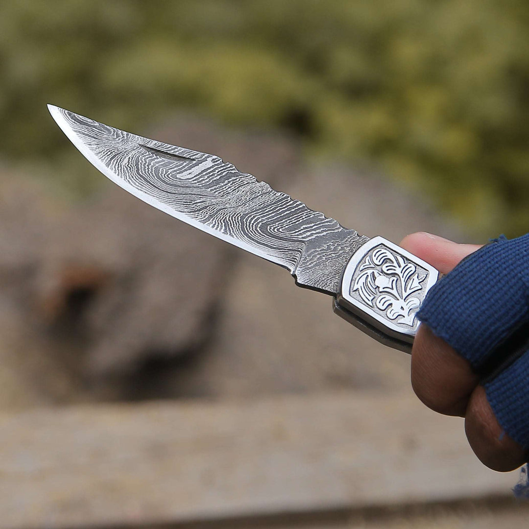 Folding Pocket Knife - Striker Pocket Knife with Pine Cone Handle - Shokunin USA