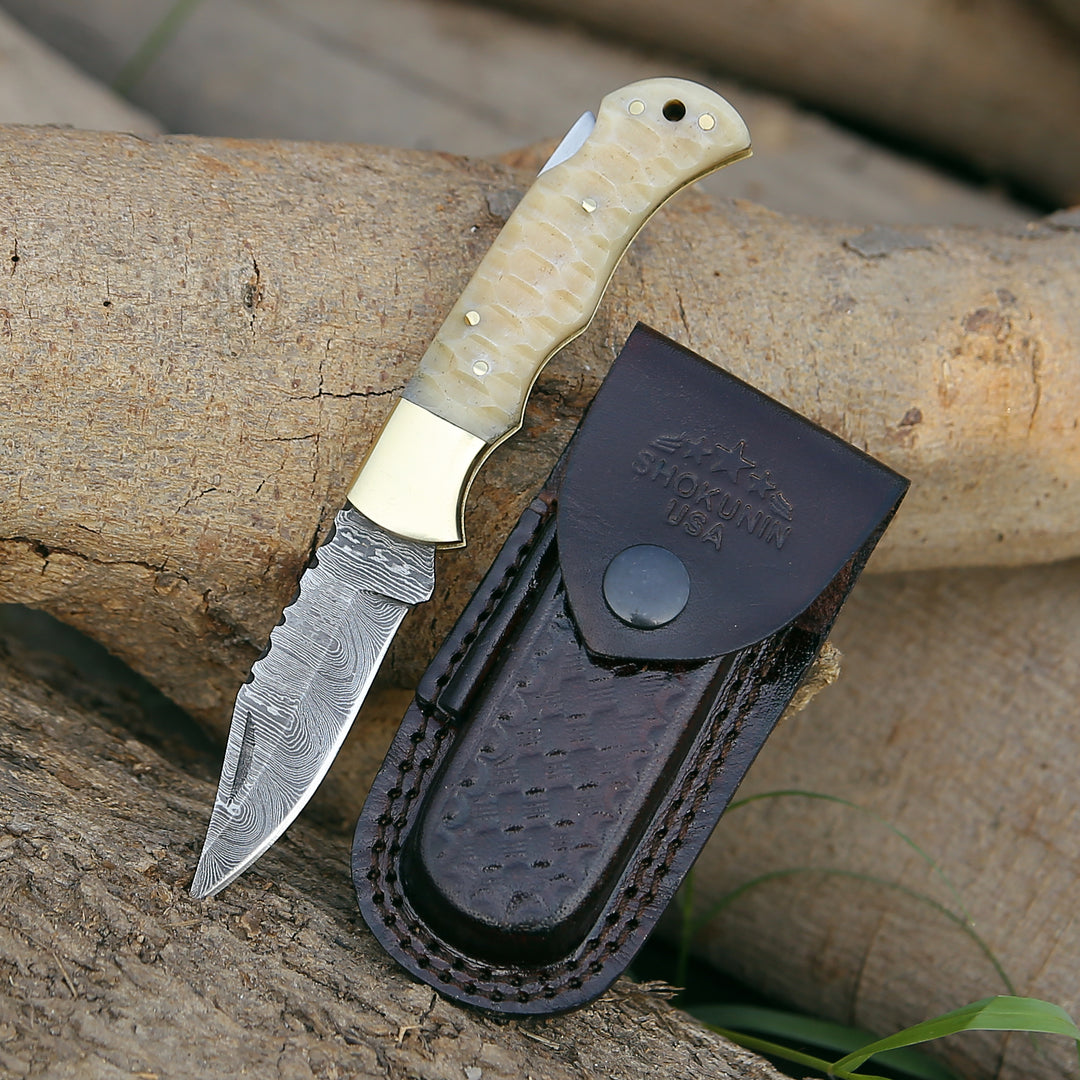 Pocket Knife - Phoenix Pocket Knife with Forged Bone Handle - Shokunin USA