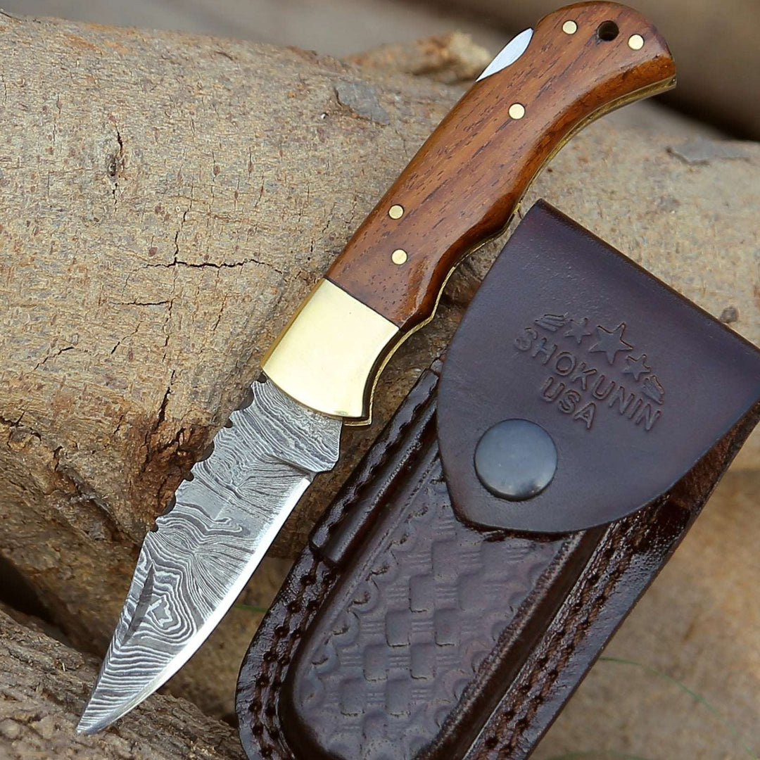 Jaguar Pocket Knife with Exotic Rosewood Handle