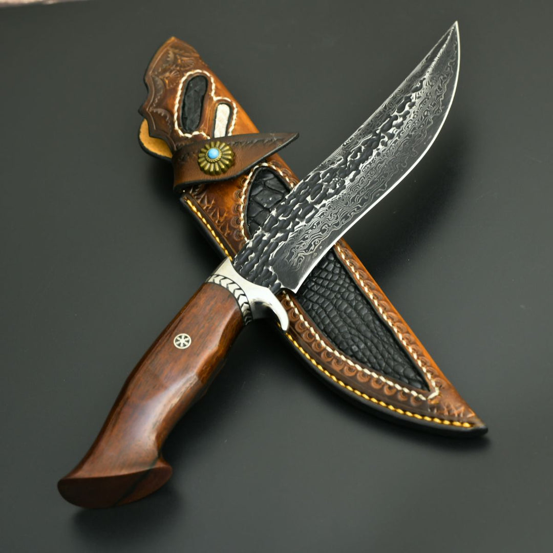 Aphrodite Japanese knives - Aphrodite Japanese Hunting Utility Knife with Exotic Sandalwood Handle - Shokunin USA