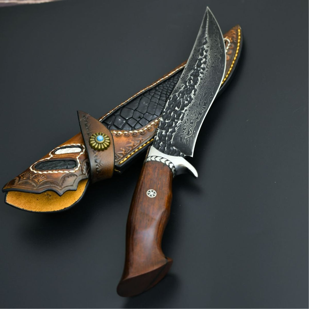 Aphrodite Japanese blade - Aphrodite Japanese Hunting Utility Knife with Exotic Sandalwood Handle - Shokunin USA