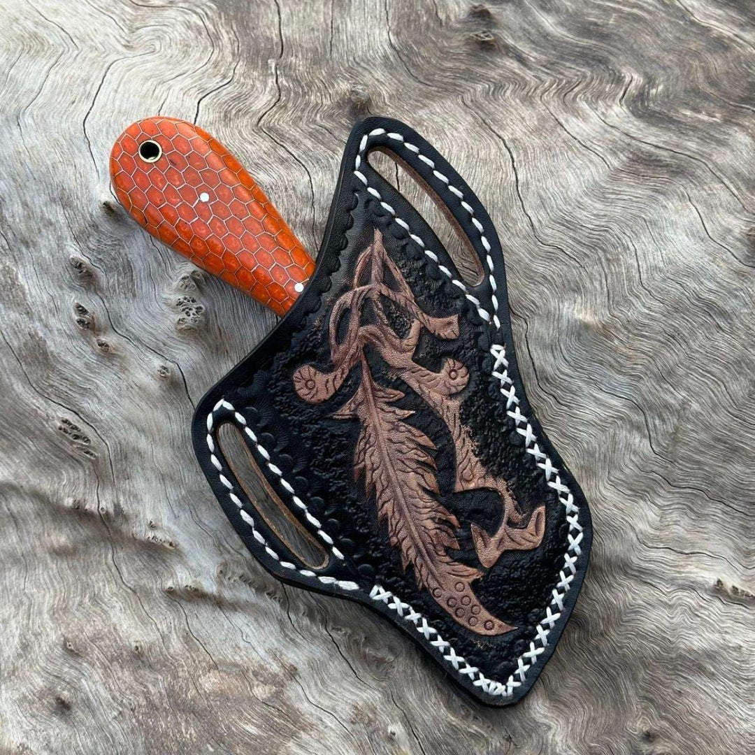 Artisan Pocket Knife – Artisan Leather Blade Pouch – Ideal for 4" Knives and Pocket Blades – shokuninusa
