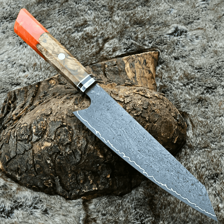 Aurora Knife knives - Aurora Japanese Chef Knife with Exotic Olive Burl Wood &amp; Resin Composite Handle - Shokunin USA