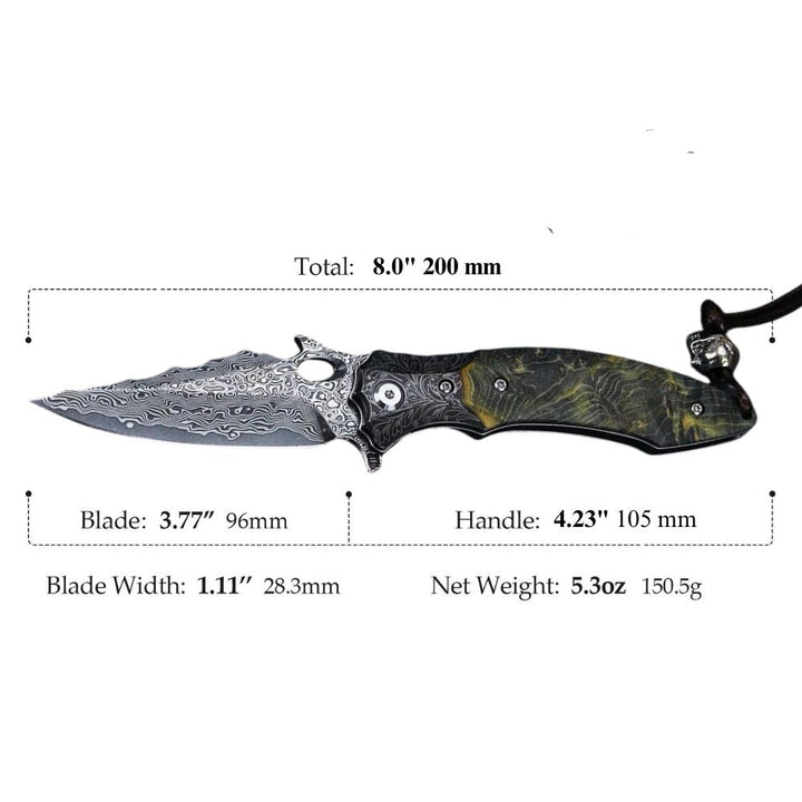 Blackbird EDC Knife - Blackbird Japanese EDC Pocket Knife with Stained Maple Burl Wood Handle - Shokunin USA