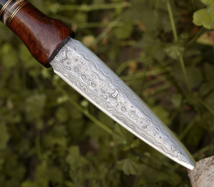 Cloud Dagger leather - Cloud Damascus Dagger with Sheath - Shokunin USA