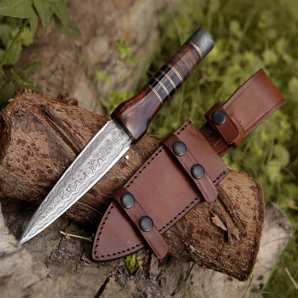 Cloud Damascus Dagger with Sheath - Shokunin USA