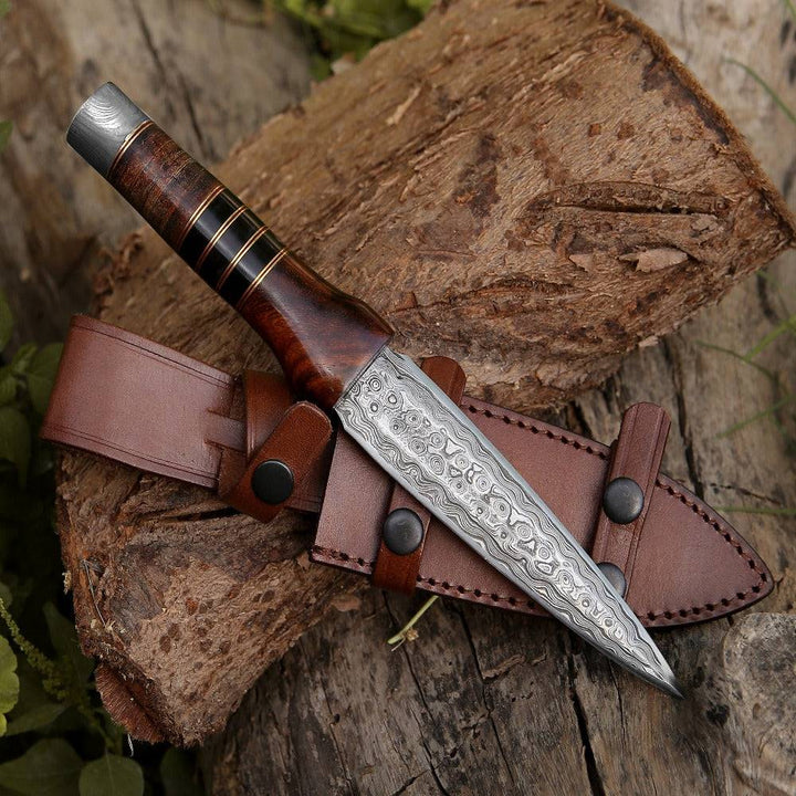 damascus dagger knife - Cloud Damascus Dagger with Sheath - Shokunin USA