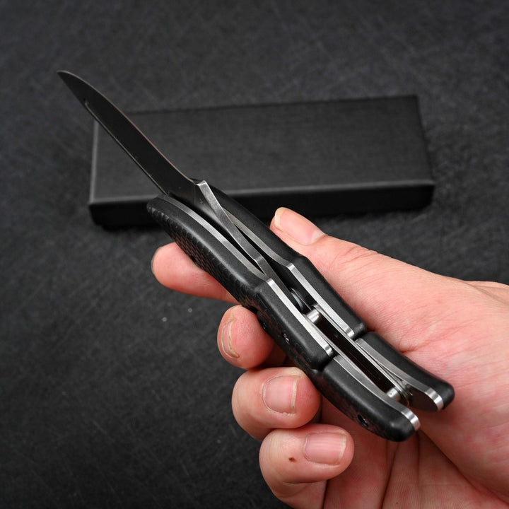 Crux D2 knives - Crux D2 High Carbon Stainless Steel Pocket Knife with Micarta Handle - Shokunin USA