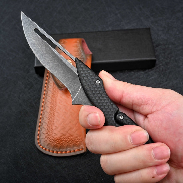 Crux High Steel - Crux D2 High Carbon Stainless Steel Pocket Knife with Micarta Handle - Shokunin USA