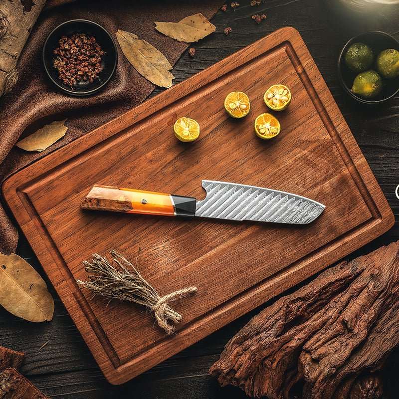 Series VG10 Damascus - Elite Series VG10 Damascus Knife Set with Exotic Burl Wood Handle - Shokunin USA