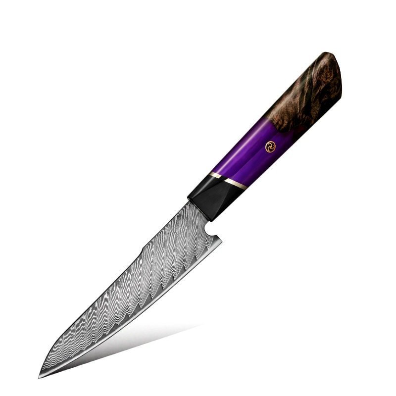 Elite Knife knife - Elite Series VG10 Damascus Knife Set with Exotic Burl Wood Handle - Shokunin USA