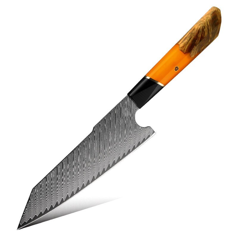 Elite VG10 Handle - Elite Series VG10 Damascus Knife Set with Exotic Burl Wood Handle - Shokunin USA