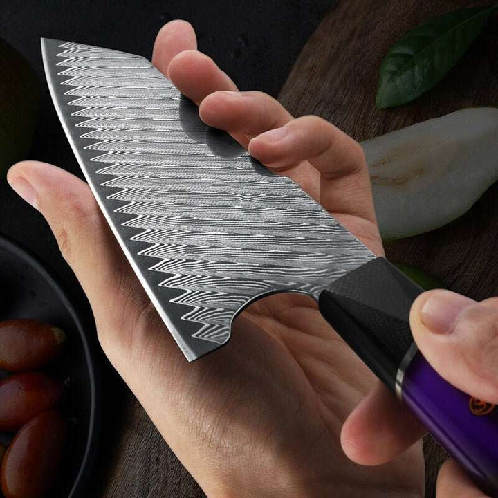 Elite VG10 Damascus - Elite Series VG10 Damascus Knife Set with Exotic Burl Wood Handle - Shokunin USA