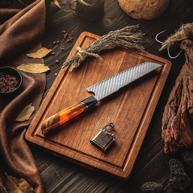Series VG10 Knife - Elite Series VG10 Damascus Knife Set with Exotic Burl Wood Handle - Shokunin USA