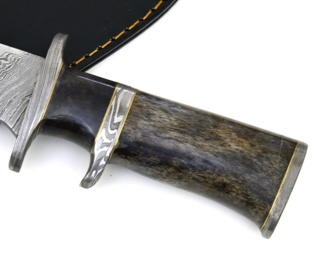 Enigma Bowie knives - Enigma Bowie Knife with Bone Handle &amp; Leather Sheath - Shokunin USA
