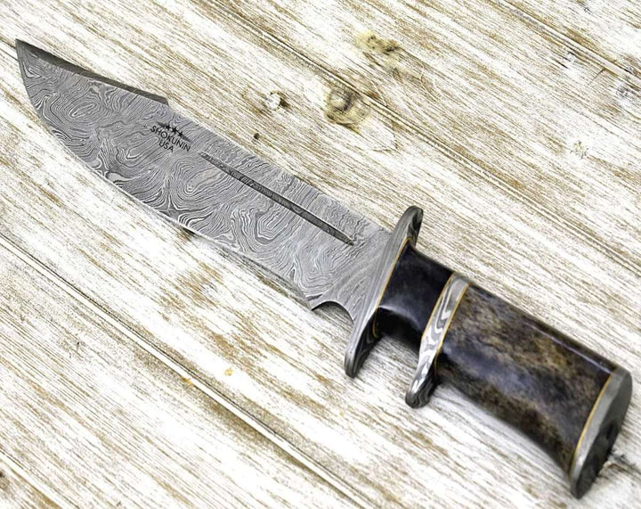 Enigma Bowie Sheath - Enigma Bowie Knife with Bone Handle &amp; Leather Sheath - Shokunin USA