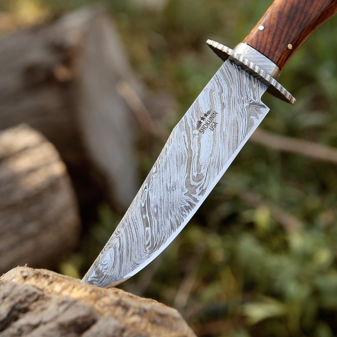 Excelsior Hunting Bowie - Excelsior Hunting Knife with Exotic Rosewood Handle - Shokunin USA