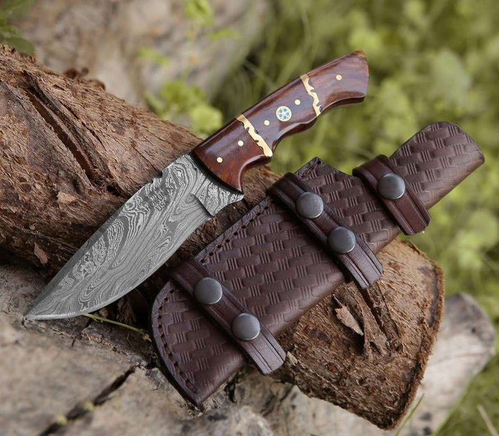 damascus camp knife - Shokunin USA
