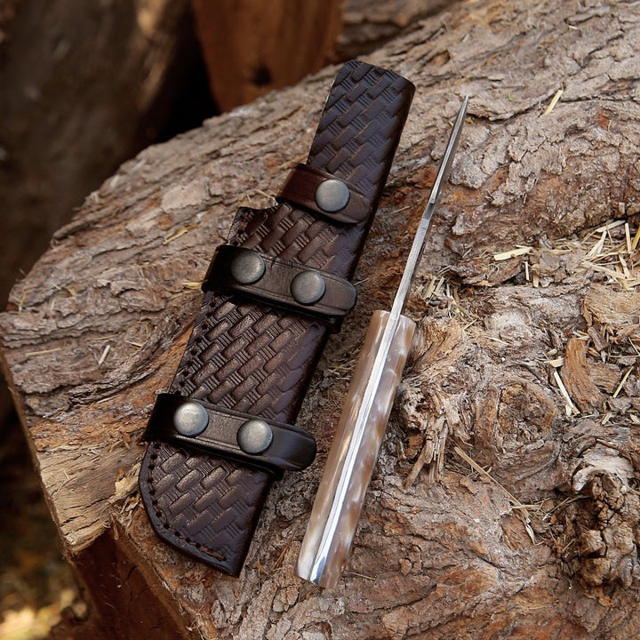 Fusion Hook Knife - Fusion Gut Hook Hunting Knife with Mother of Pearl Handle - Shokunin USA