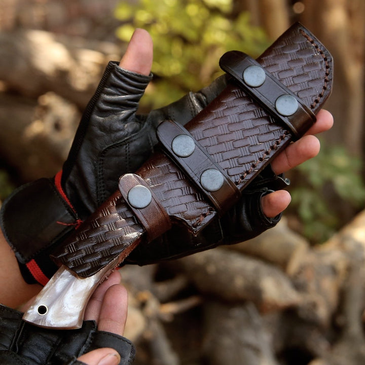Fusion Hook Handle - Fusion Gut Hook Hunting Knife with Mother of Pearl Handle - Shokunin USA