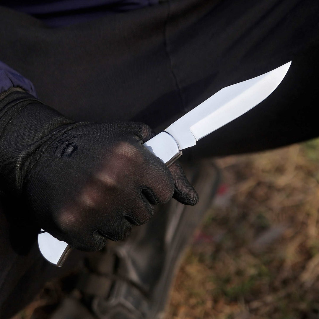 knife ram - Handmade Custom Pocket Knife with Ram Horn Handle &amp; Sheath Personalized - Shokunin USA