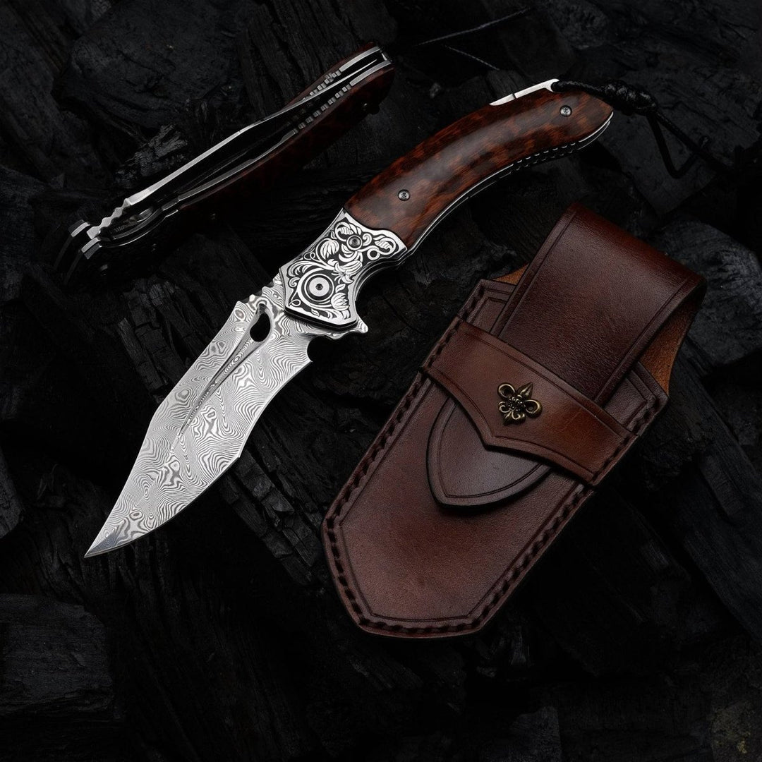 Heracles Japanese knives - Heracles Japanese Gentlemen’s Folding Pocket Knife with Exotic Snake Wood Handle - Shokunin USA