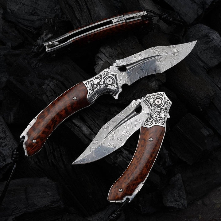 Heracles Gentlemen Knife - Heracles Japanese Gentlemen’s Folding Pocket Knife with Exotic Snake - Shokunin USA