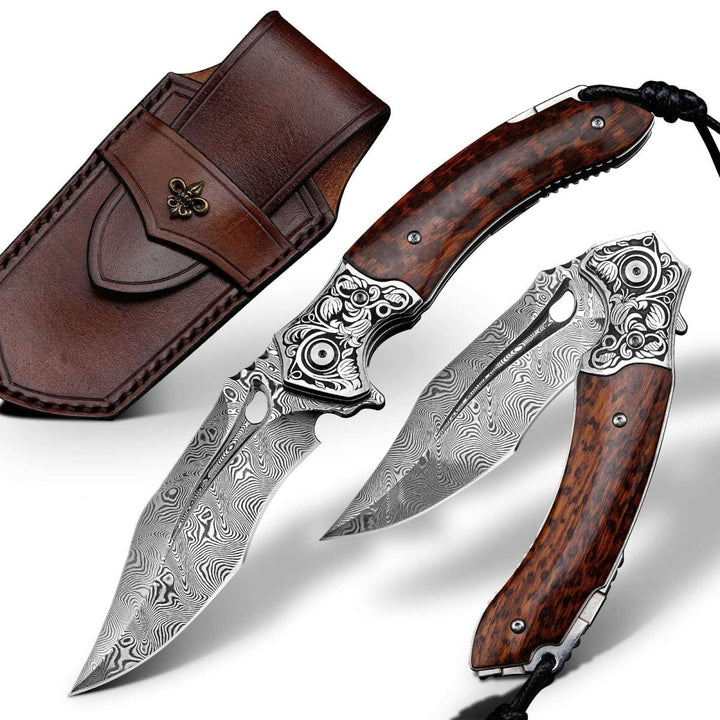 Heracles Japanese Knife - Heracles Japanese Gentlemen’s Folding Pocket Knife with Exotic Snake Wood Handle - Shokunin USA