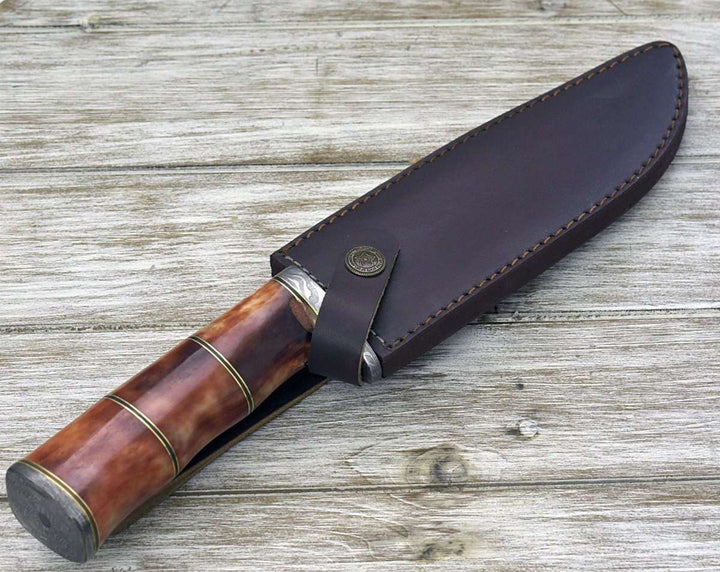 Horizon Knife Handle - Horizon Bowie Knife with Bone Handle - Shokunin USA