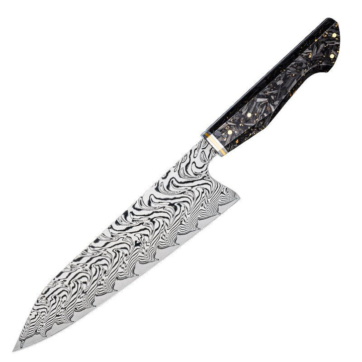 Increda Japanese Knife - Increda Japanese Chef Knife VG-10 Damascus Steel Blade with Carbon Fiber Handle and Sheath - Shokunin USA