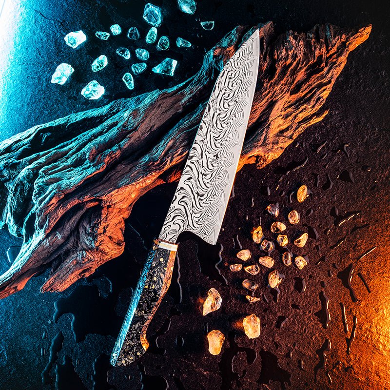 Increda Japanese Steel - Increda Japanese Chef Knife VG-10 Damascus Steel Blade with Carbon Fiber Handle - Shokunin USA