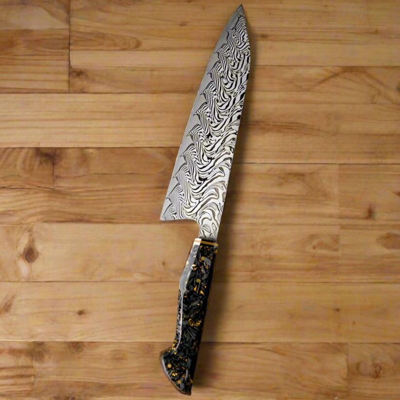 Increda Japanese Damascus - Increda Japanese Chef Knife VG-10 Damascus Steel Blade with Carbon Fiber Handle and - Shokunin USA