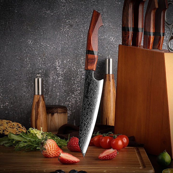 Infinity Knife Handle - Infinity Japanese Pro Chef Knife Set with Exotic Sandal Wood &amp; Resin Handle - Shokunin USA