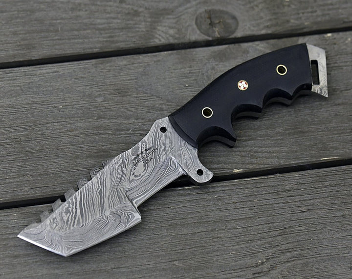 Knightmaker Steel Knife - Knightmaker Damascus Steel Tracker Knife - Shokunin USA
