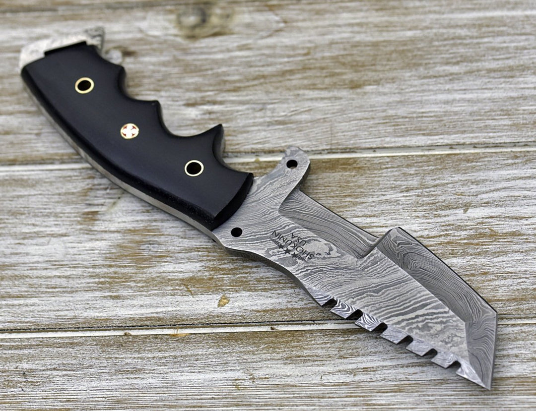 Knightmaker Tracker Knife - Knightmaker Damascus Steel Tracker Knife - Shokunin USA