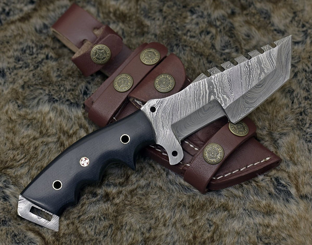 Knightmaker Damascus knives - Knightmaker Damascus Steel Tracker Knife - Shokunin USA