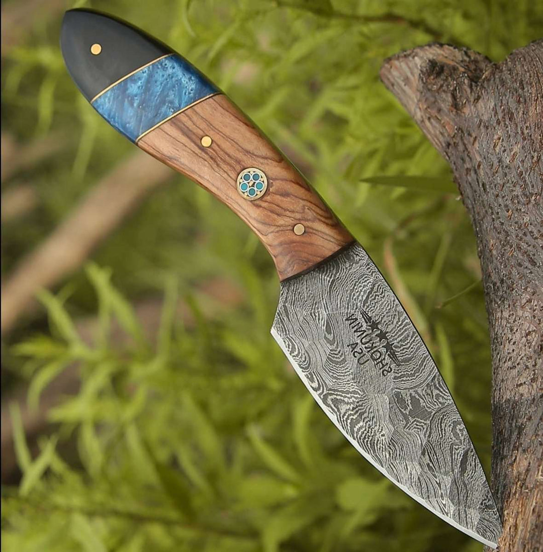Lightning Knife Handle - Lightning Everyday Carry Knife with Olive &amp; Resin Handle - Shokunin USA