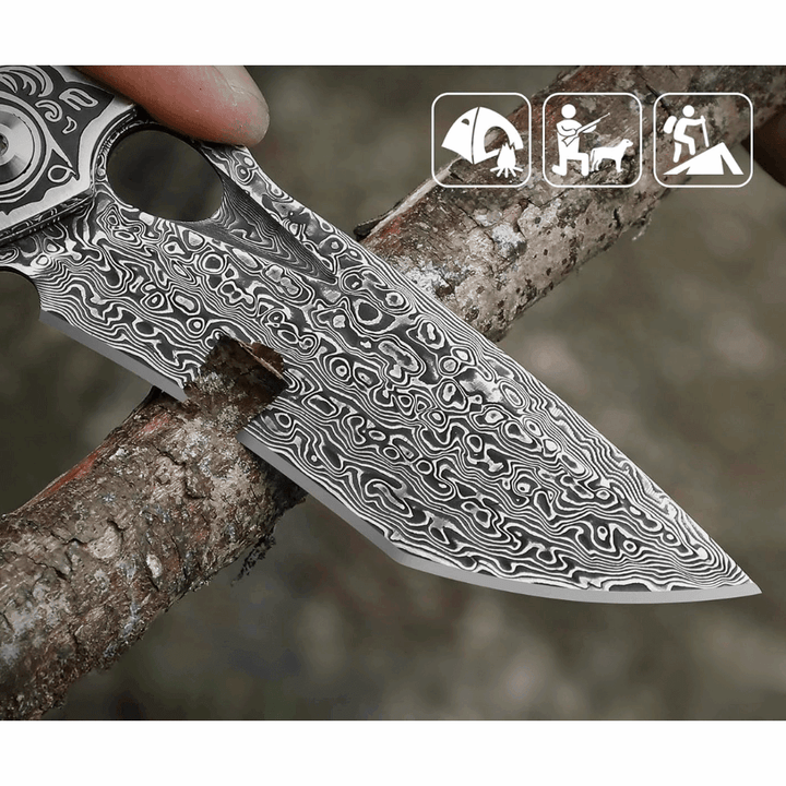 everyday carry knives - Magnum VG10 Damascus Pocket Knife with Exotic Red Sandal Wood Handle - Shokunin USA