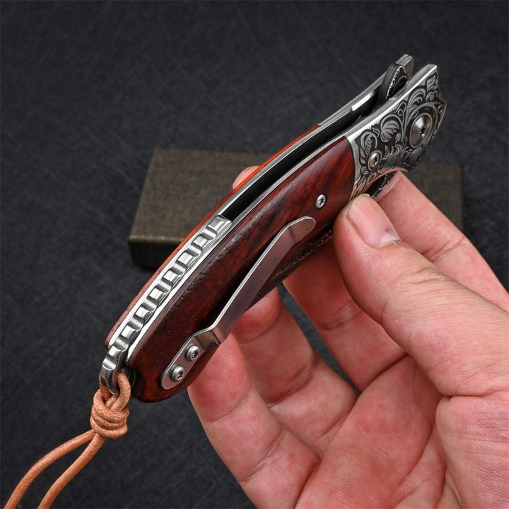 Magnum VG10 knives - Magnum VG10 Damascus Pocket Knife with Exotic Red Sandal Wood Handle - Shokunin USA