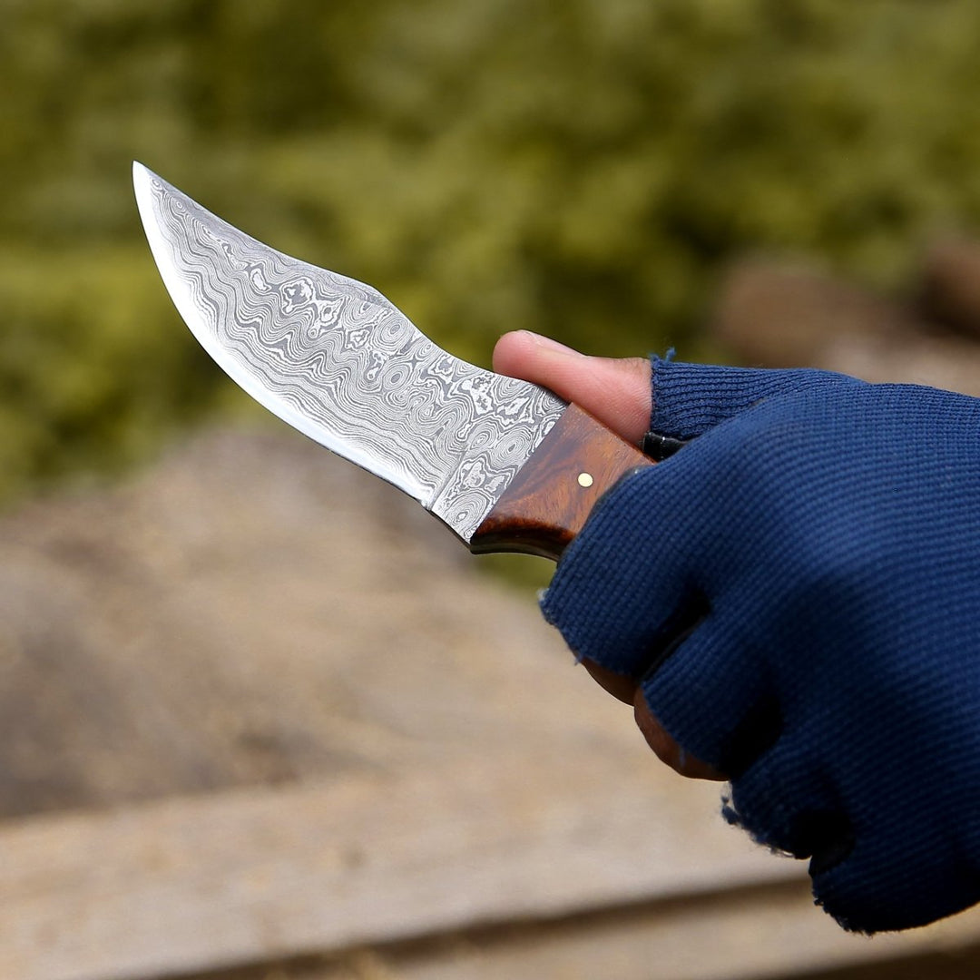 Mangler Deer Handle - Mangler Deer Skinning Knife with Rose Wood &amp; Stag Horn Handle - Shokunin USA